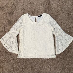 TAKARA Girls Lace Bell-Sleeve Top